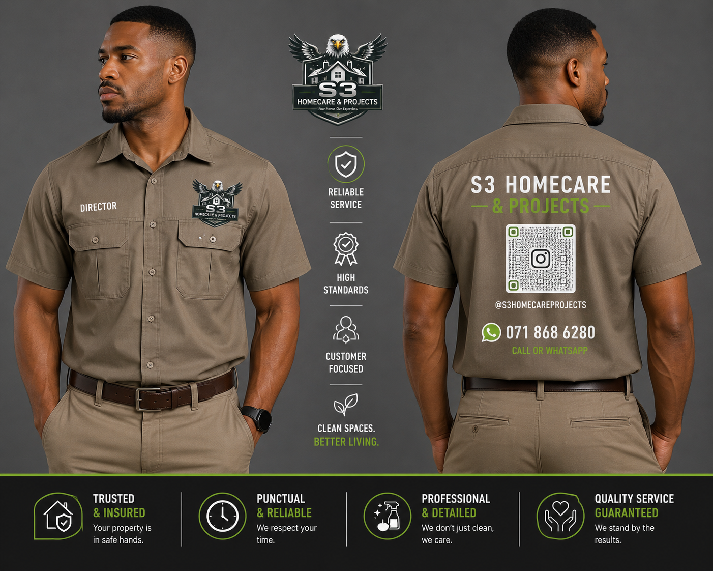 S3 Homecare & Projects team in professional uniform ready to serve clients